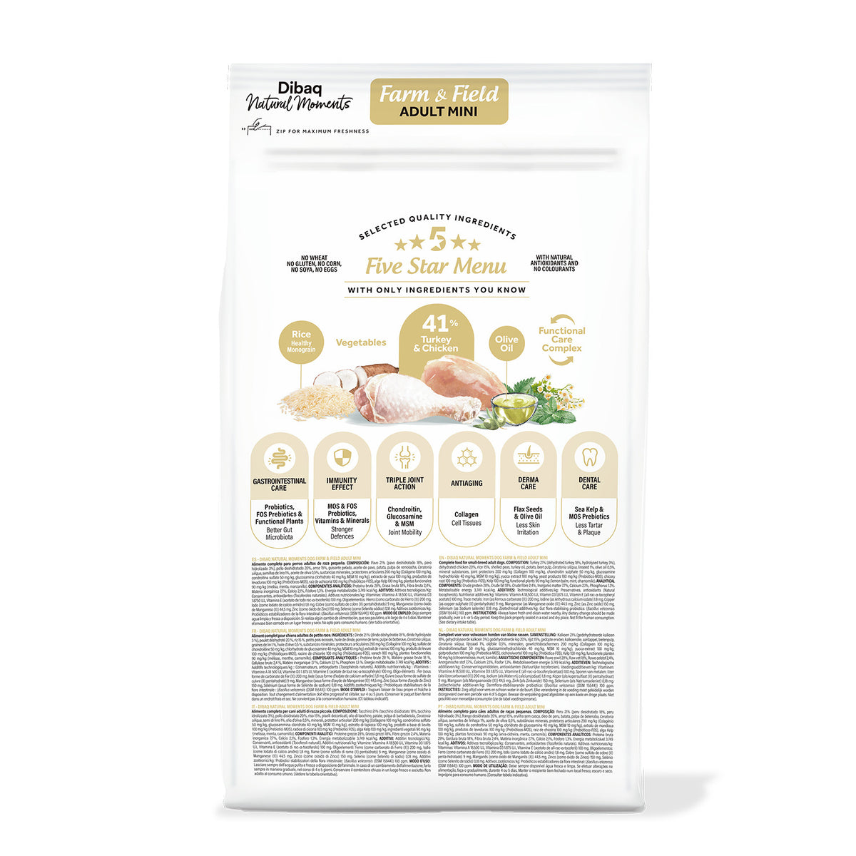 Dibaq Natural Moments 5 Star Pavo Y Pollo Adulto Razas Pequeñas 6 Kg_1