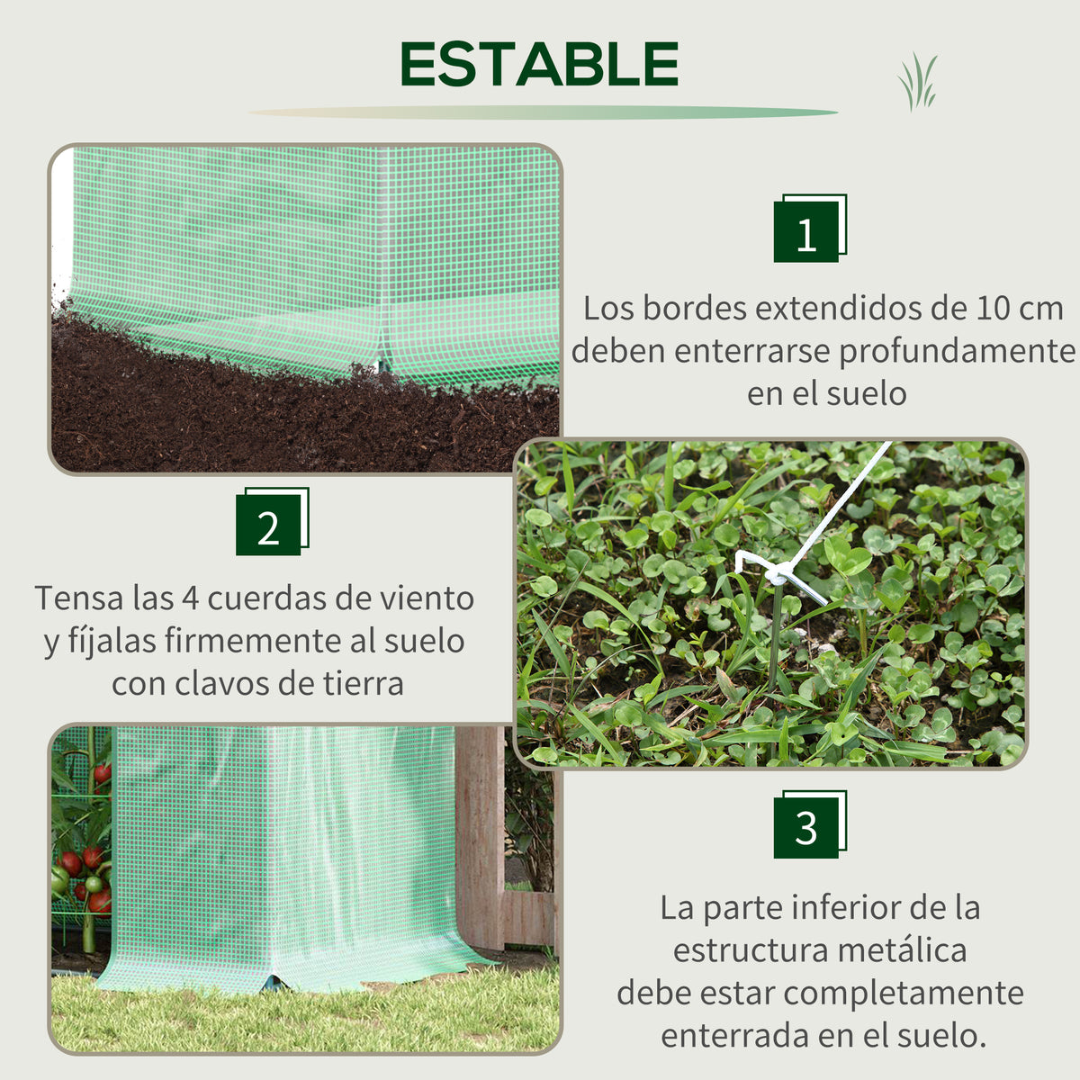 Outsunny Invernadero Pequeño Con Ventanas Para Cultivar Tomates Verde_5