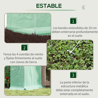 Outsunny Invernadero Pequeño Con Ventanas Para Cultivar Tomates Verde_5