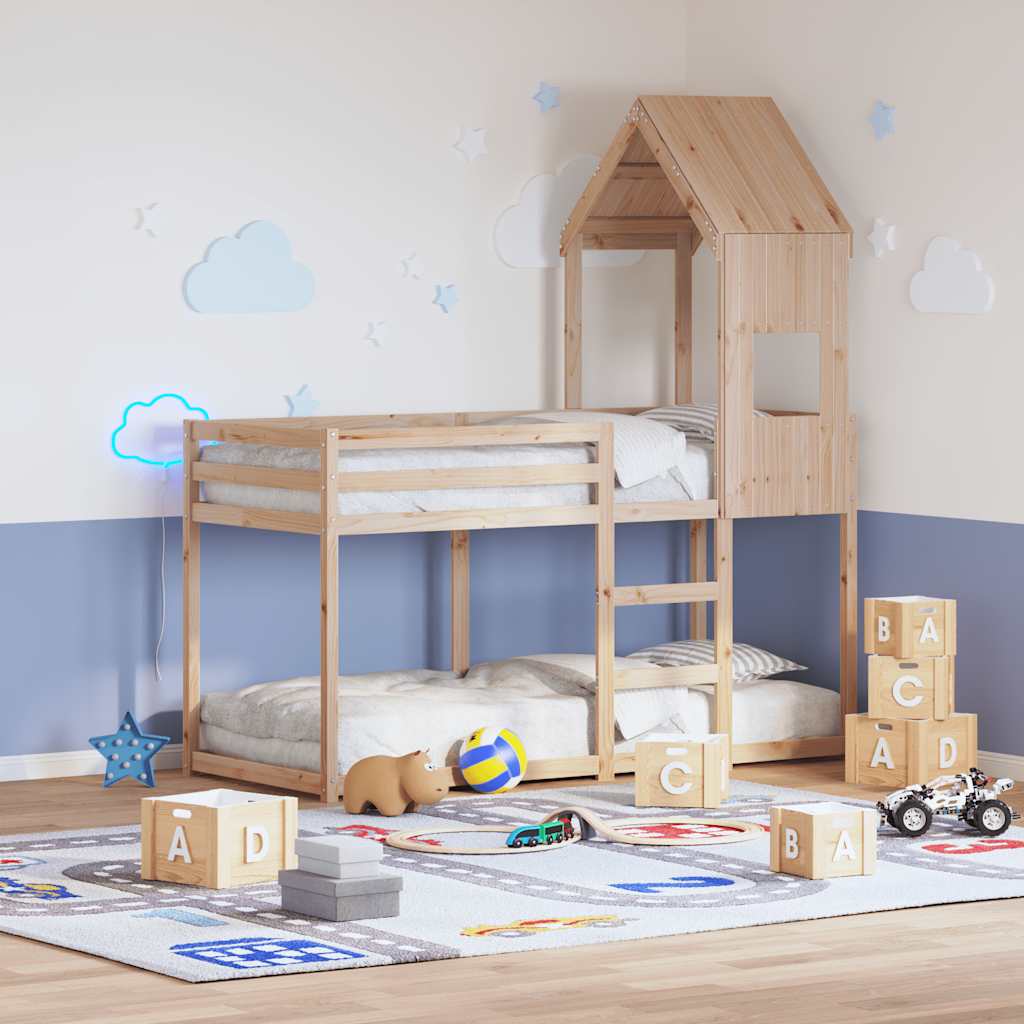 Techo De Cama Infantil Madera Maciza Pino 55x99x139,5 Cm_1