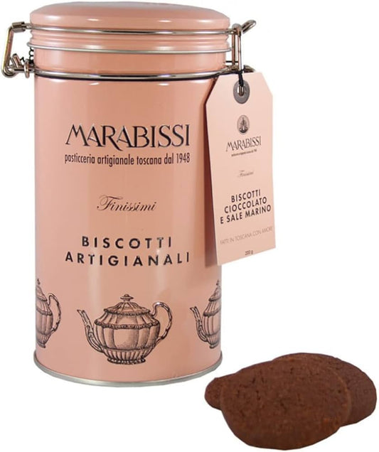 Galletas Artesanales Marabissi Chocolate Y Sal Marina – Lata 200 G (aprox.)_0