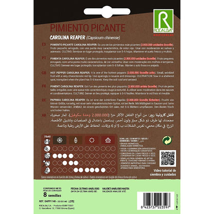 Semillas Pimiento Picante Carolina Reaper Rocalba