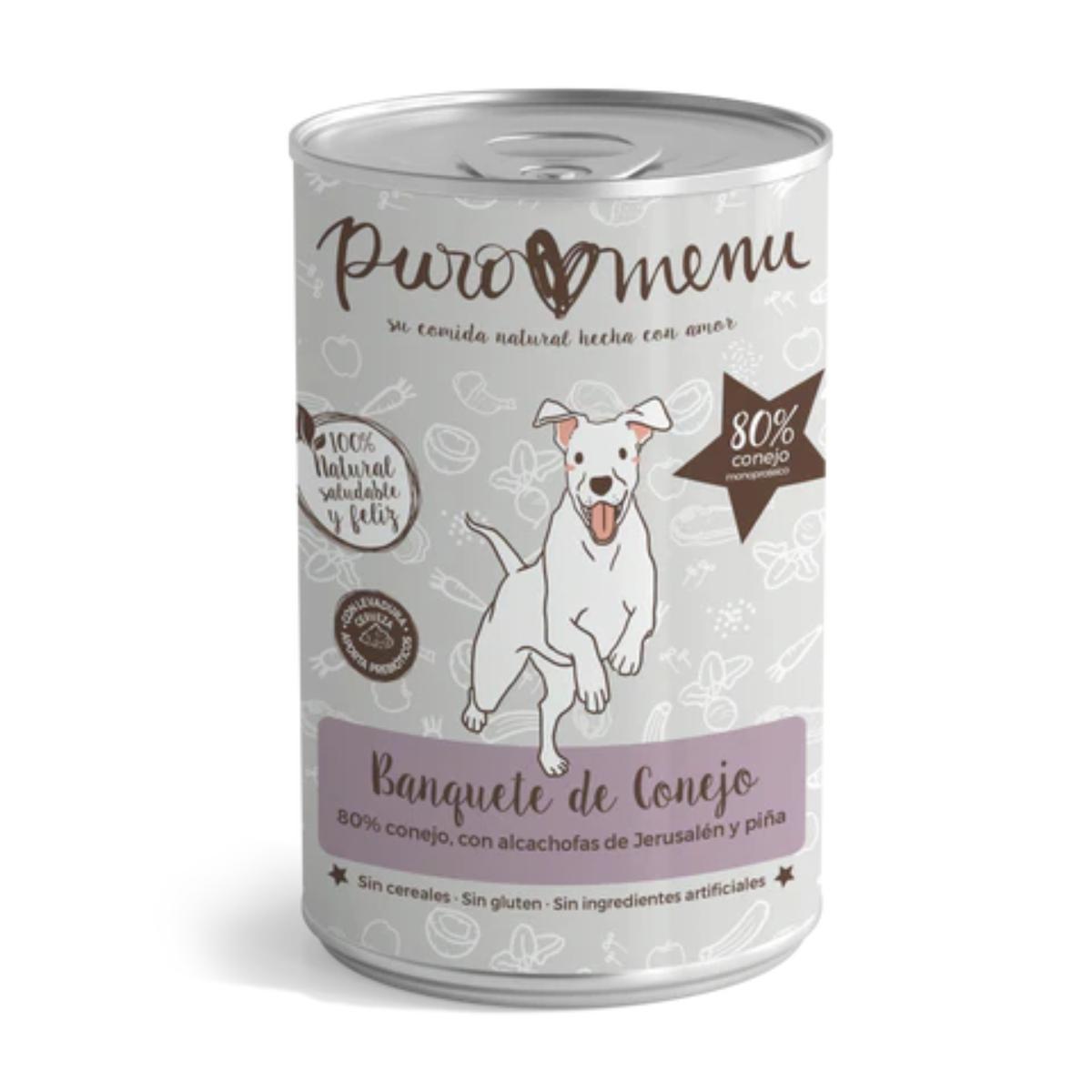 Comida húmeda Barf perros Banquete de Conejo Puromenu 800 g