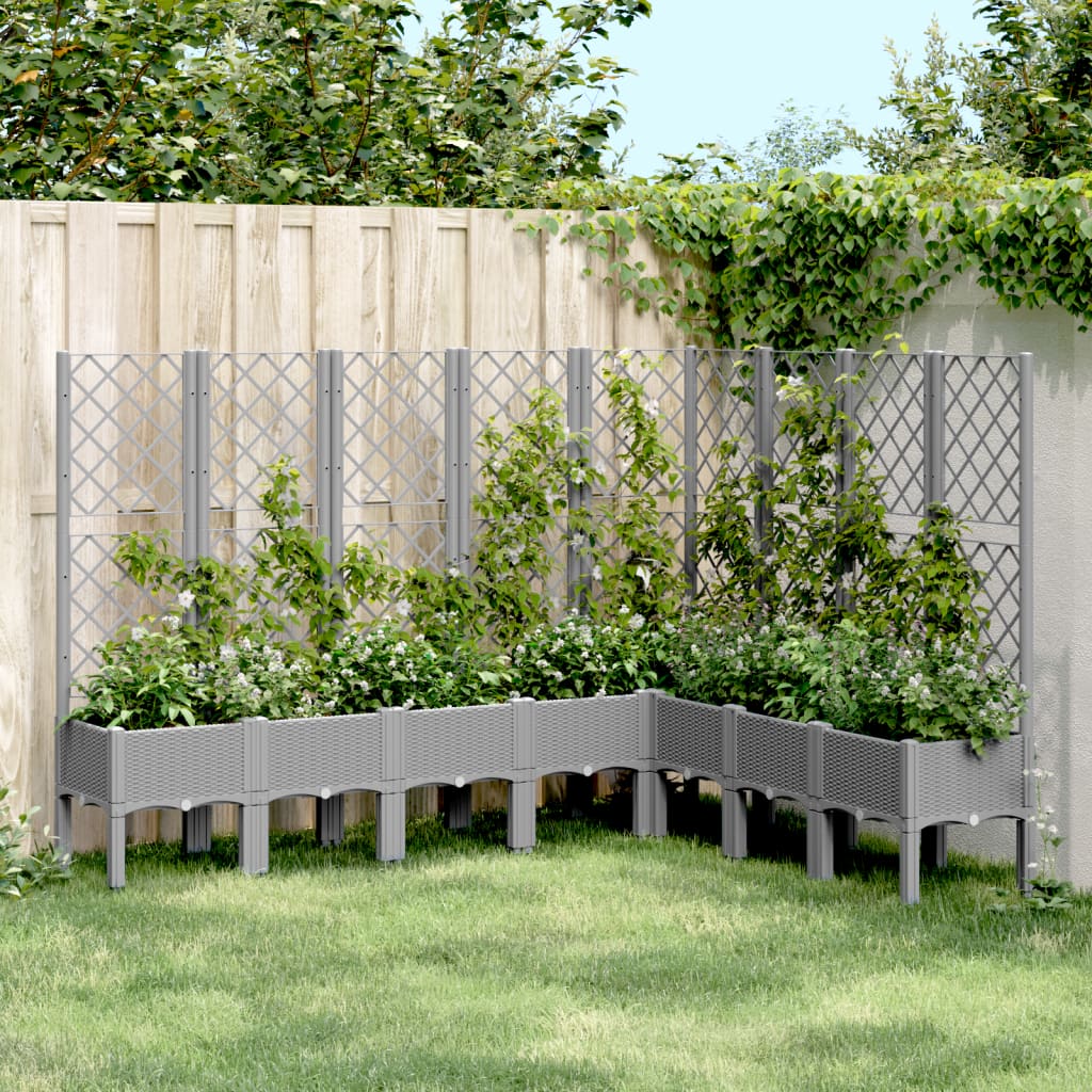 Jardinera Con Enrejado Pp Gris Claro 200x160x142 Cm_1