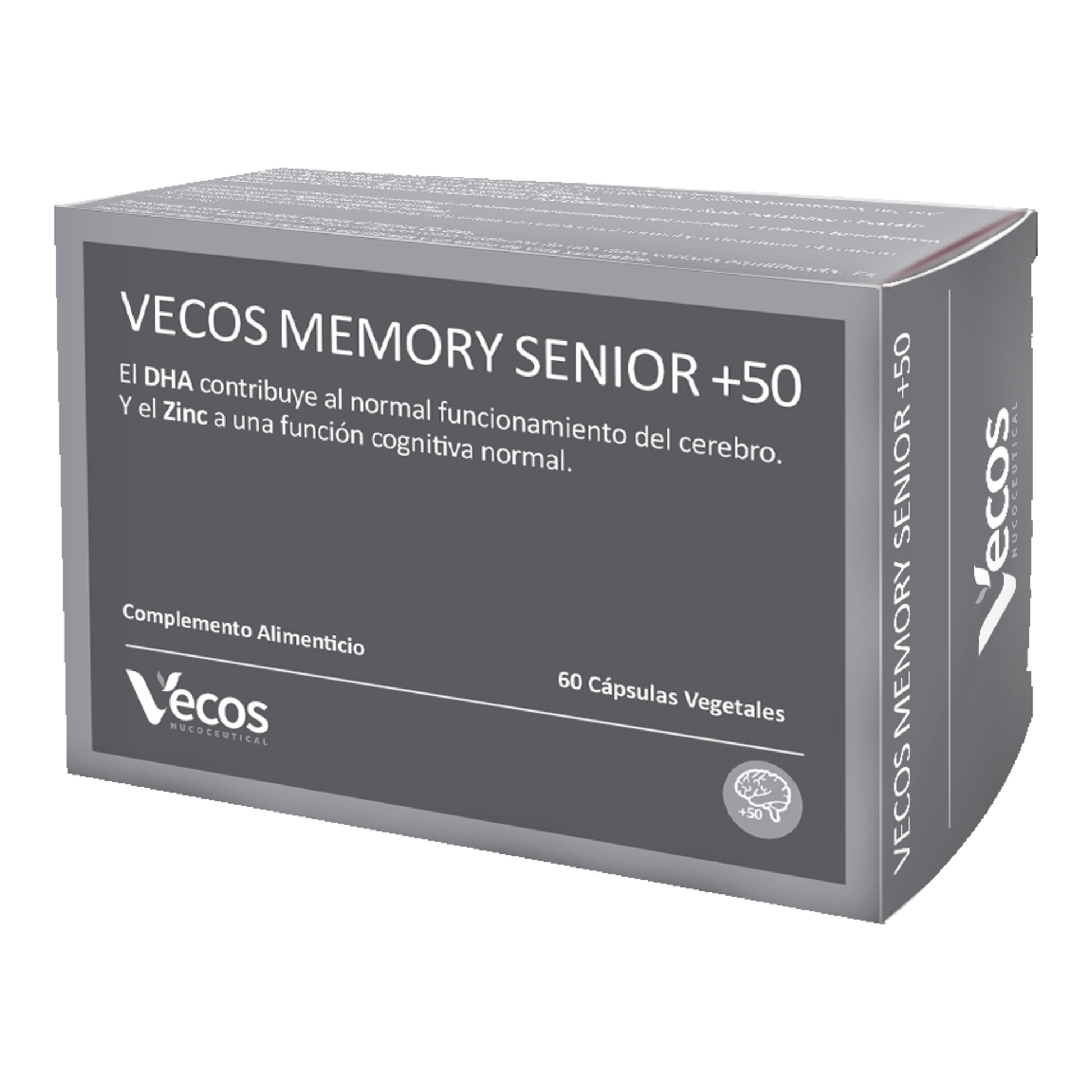 Memory Senior +50 Vecos 60 Cápsulas | Memoria Y Función Cognitiva | Dha, Fosfatidilserina Y Ginkgo_0