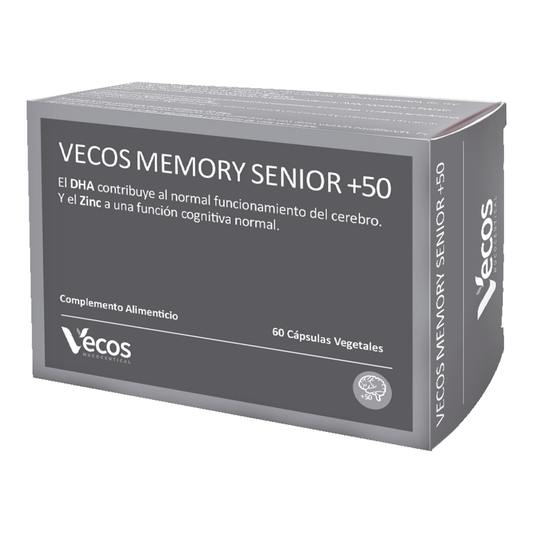 Memory Senior +50 Vecos 60 Cápsulas | Memoria Y Función Cognitiva | Dha, Fosfatidilserina Y Ginkgo_0