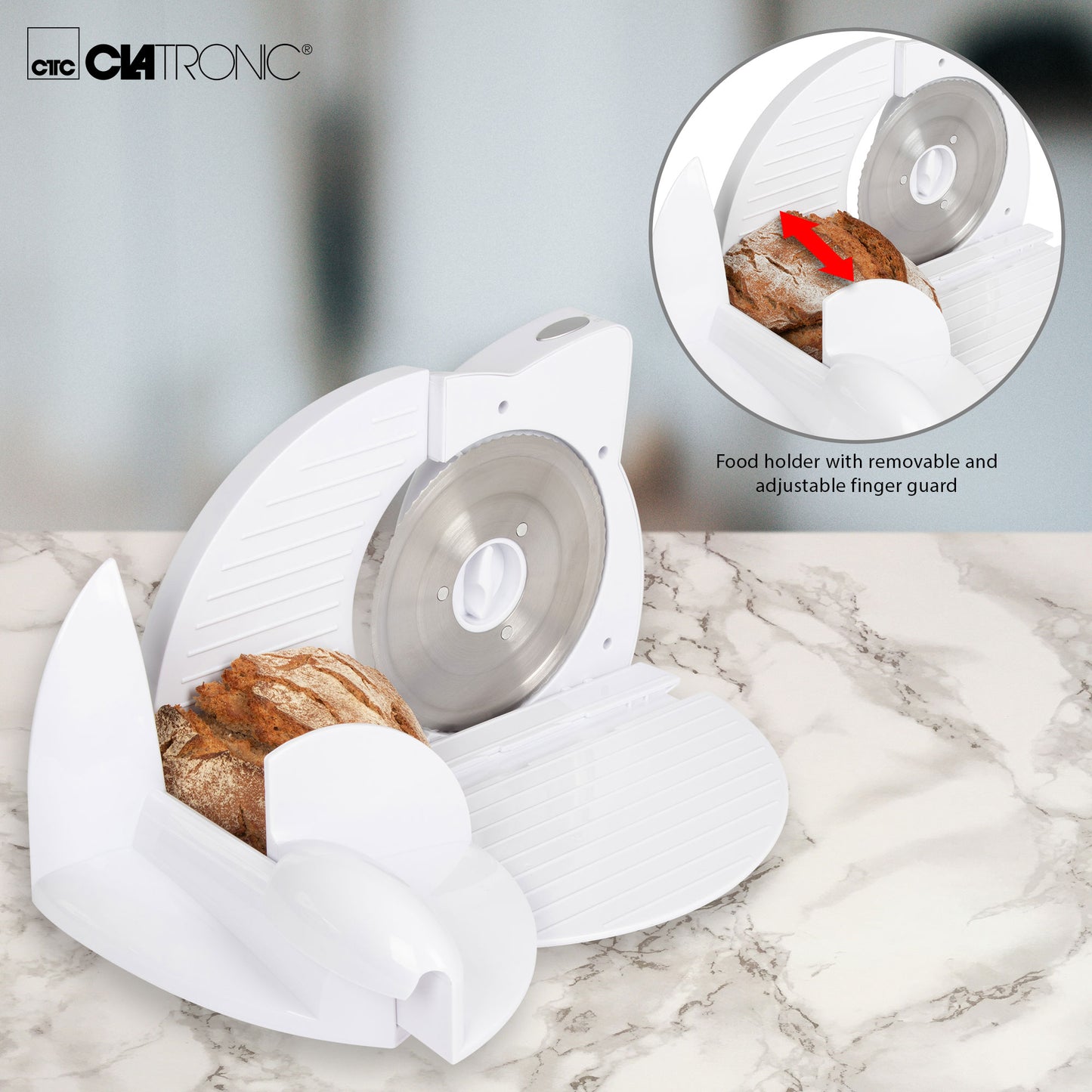 Cortafiambres Plegable, Cuchilla Especial Acero Inox., Corte Ajustable, 3 Velocidades, Compacto Clatronic As2958_3