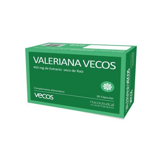 Valeriana 450mg Vecos 30 Cápsulas | Conciliar Un Sueño Reparador Y Pronto_0