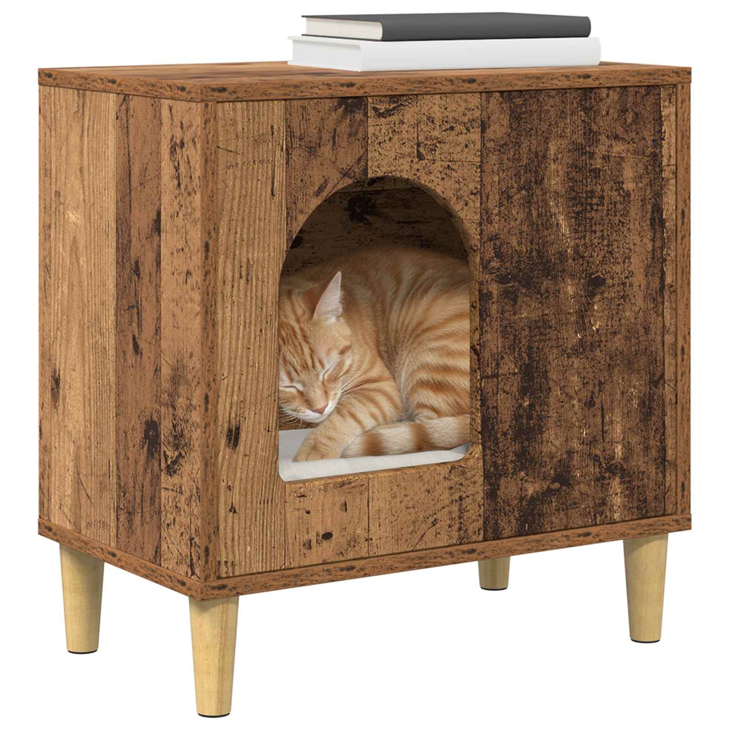 Casa Para Gatos Madera Vieja 51 X 30 X 52 Cm_2