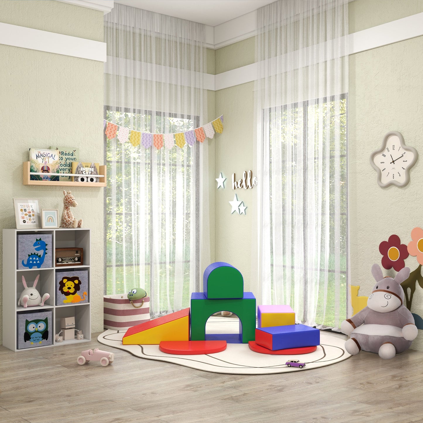 Homcom Juego De 7 Bloques Psicomotricidad Para Niños Multicolor_3