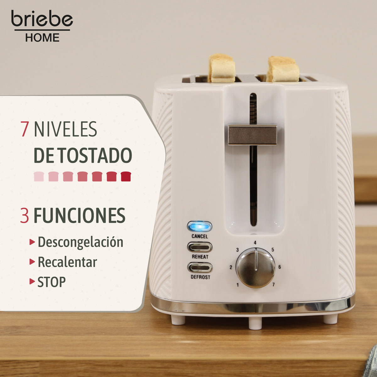 Briebe Elegance Set Tostadora Pan Ranura Ancha 2 Rebanadas + Hervidor Agua Eléctrico 1,7l Inalámbrico,skt1170wht,blanco_2