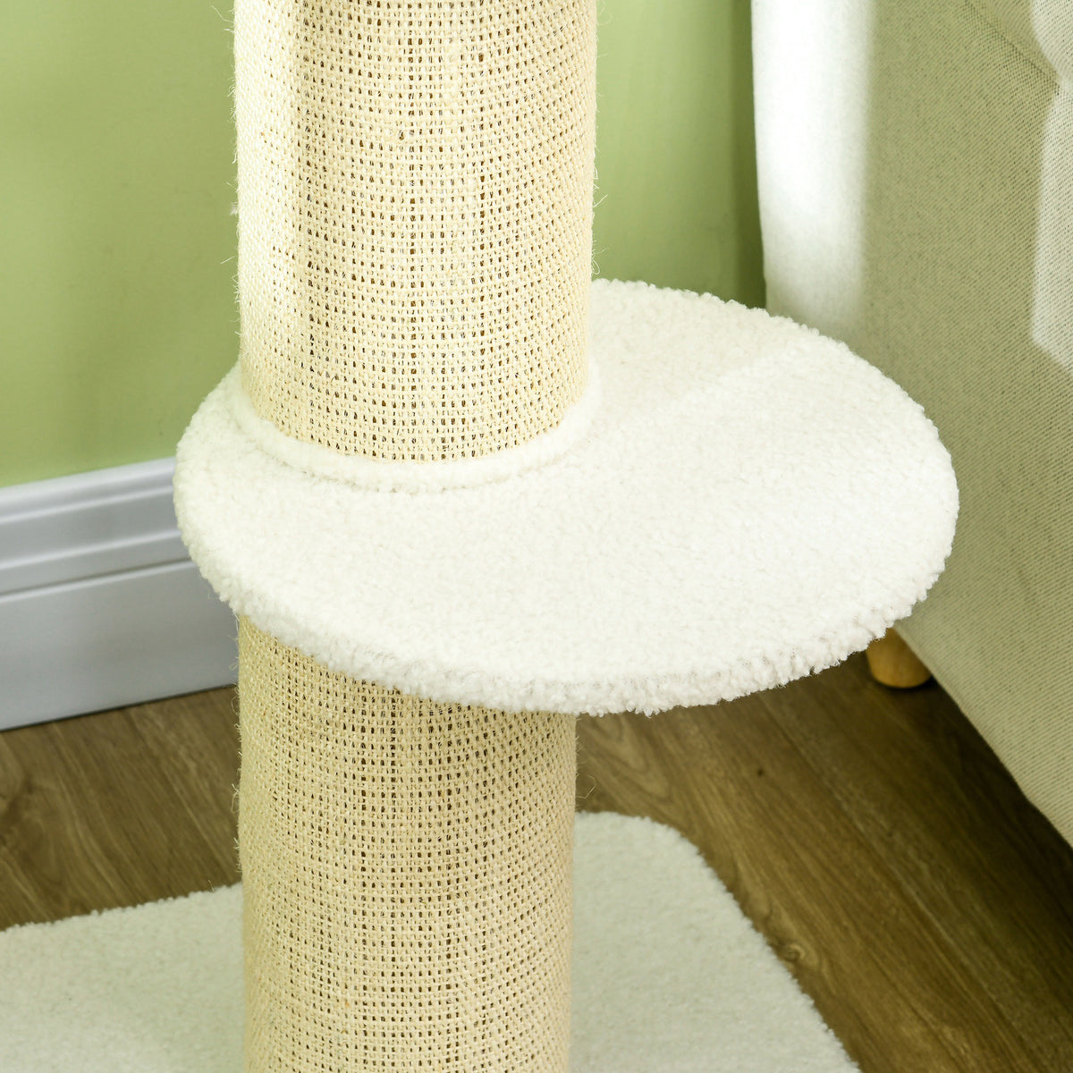 Pawhut Árbol Rascador Para Gatos Altura 91 Cm De 3 Niveles 45x45x91cm Crema_3
