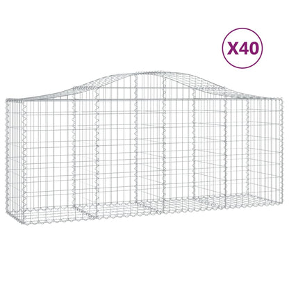Cestas De Gaviones 40 Uds Forma De Arco Hierro 200x50x80/100 Cm_0