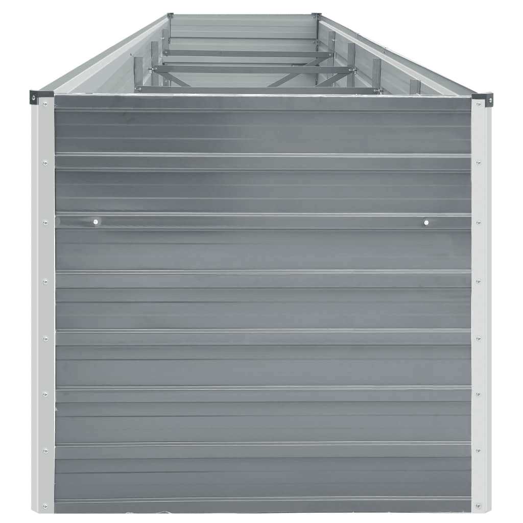 Arriate De Jardín De Acero Galvanizado Gris 400x80x77 Cm_3