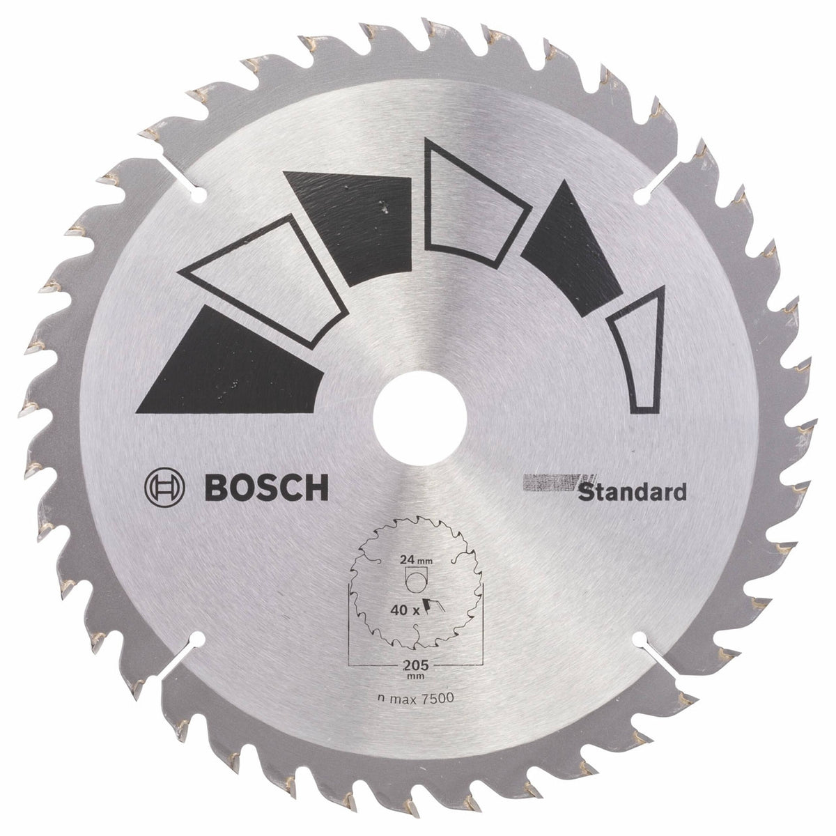 Disco estándar Bosch para sierra circular 205 x 16/18/20/24 mm 40 dientes