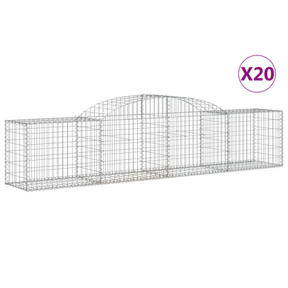 Cestas De Gaviones 20 Uds Forma De Arco Hierro 300x50x60/80 Cm_0