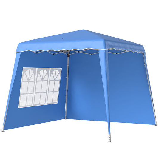 Carpa Plegable Outsunny Tela Oxford, Acero Azul 289x289x250 Cm_0