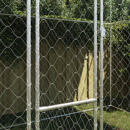 Jaula Para Perro Con Techo Plateado 400 X 200 X 256 Cm_2