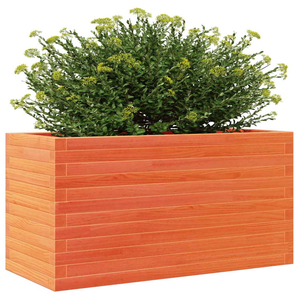 Jardinera De Madera Maciza Pino Marrón Cera 90x40x46 Cm_3
