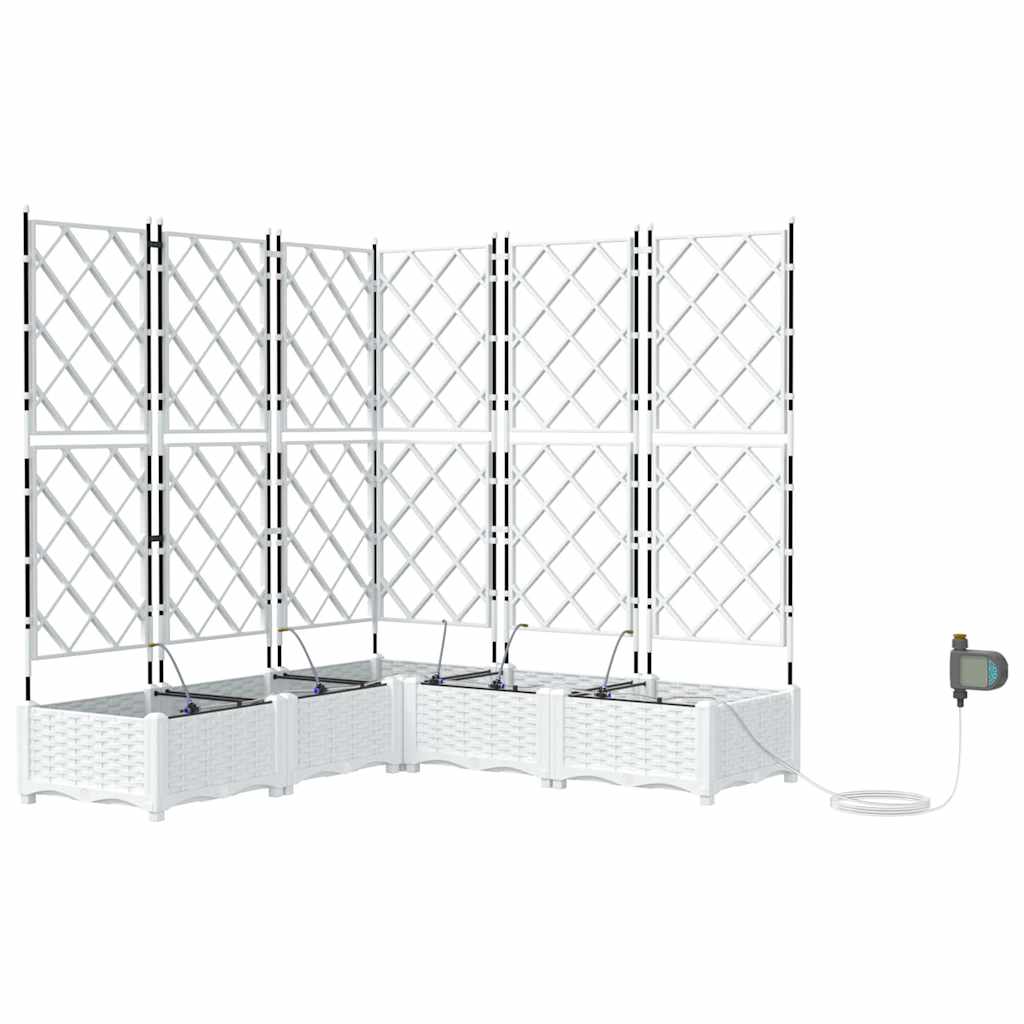 Macetero De Jardín 5 Uds. Blanco 120 X 120 X 126 Cm Pp_0