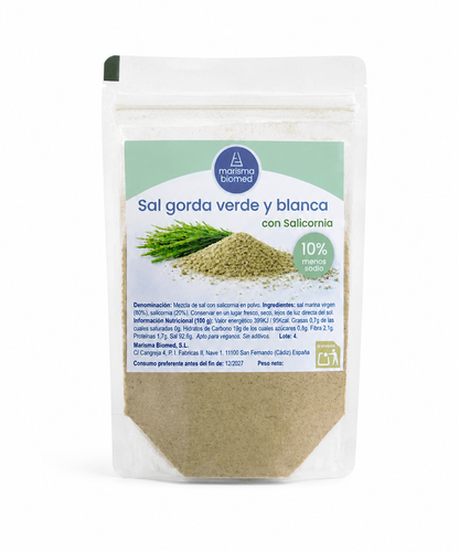 Sal Gorda Verde Y Blanca | Salicornia Y Sal Marina Virgen Bio | 10% Menos Sodio 50 g_1