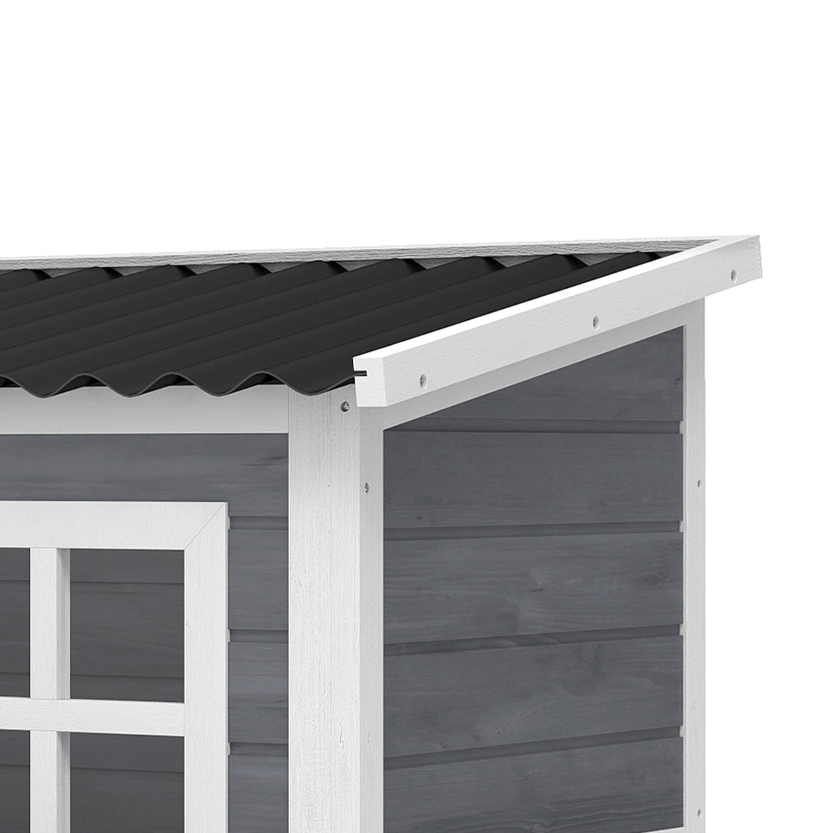 Galinheiro Pawhut Madeira De Abeto, Pvc Cinzento-claro 100x86x100 Cm_4