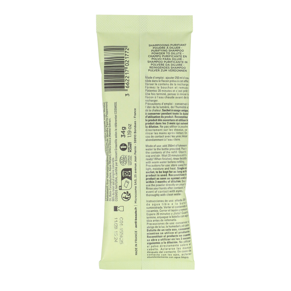 Champu purificante a reconstituir Cabello graso Avril 285 ml