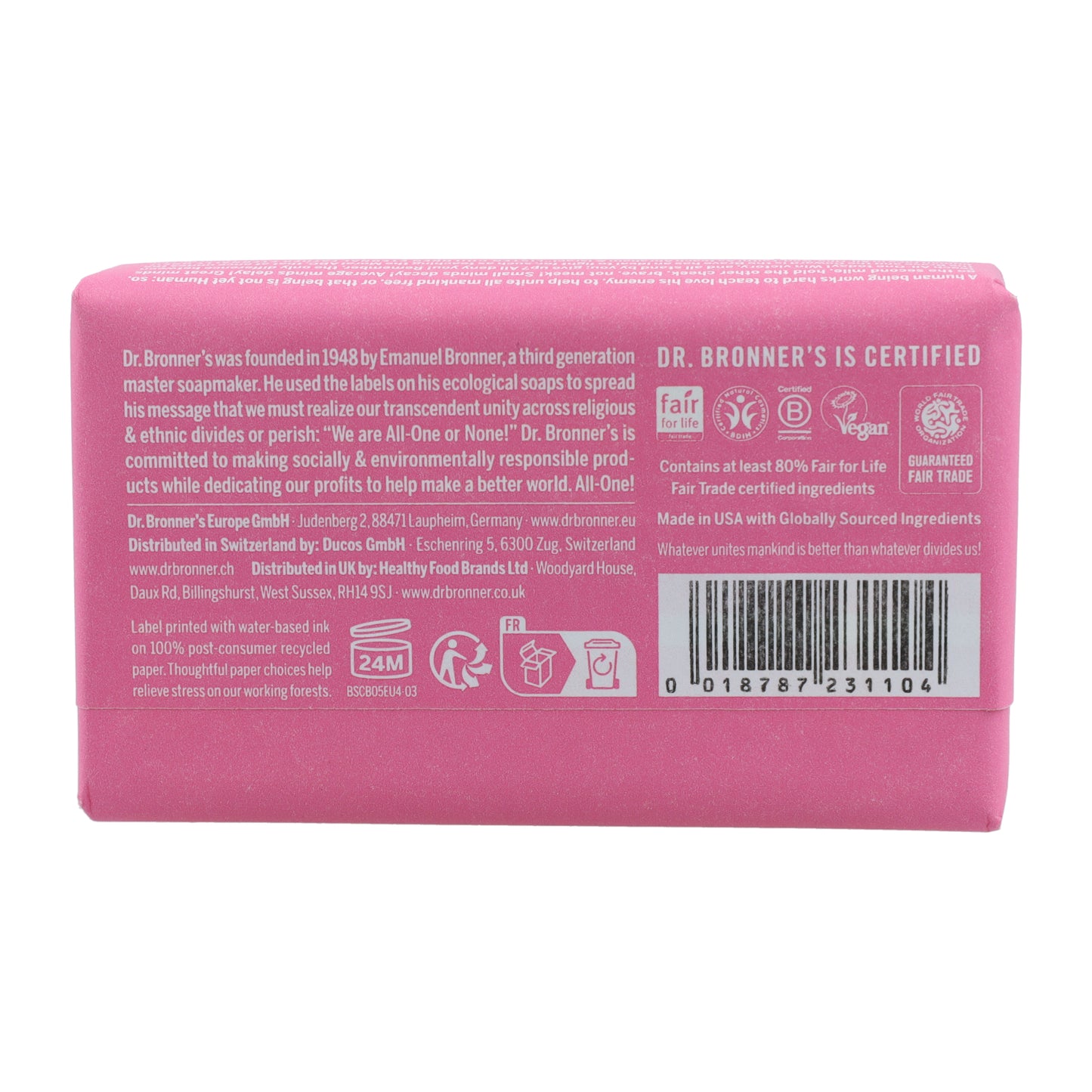 Jabón en pastilla Flor de Cerezo Dr.Bronner's 140 g