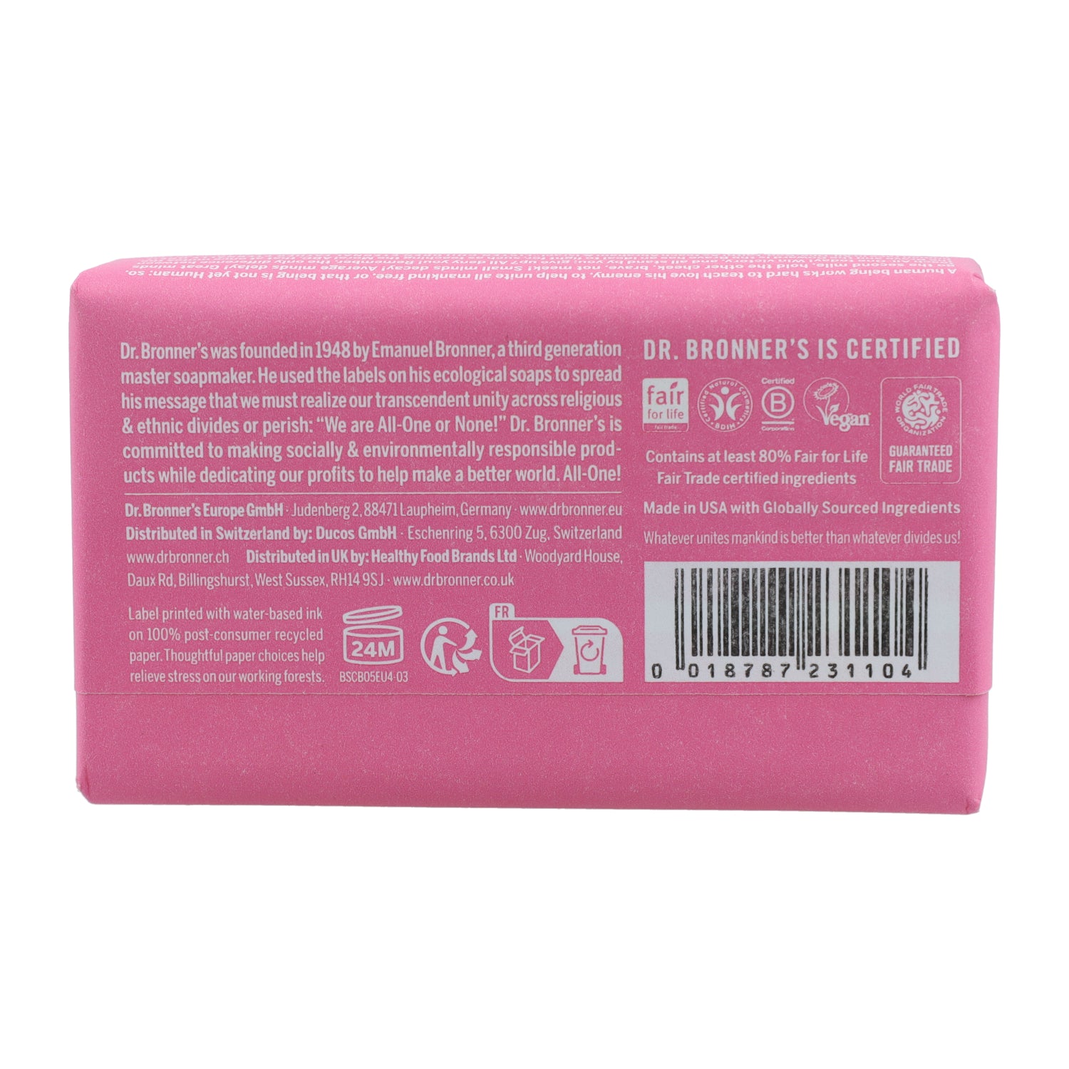 Jabón en pastilla Flor de Cerezo Dr.Bronner's 140 g