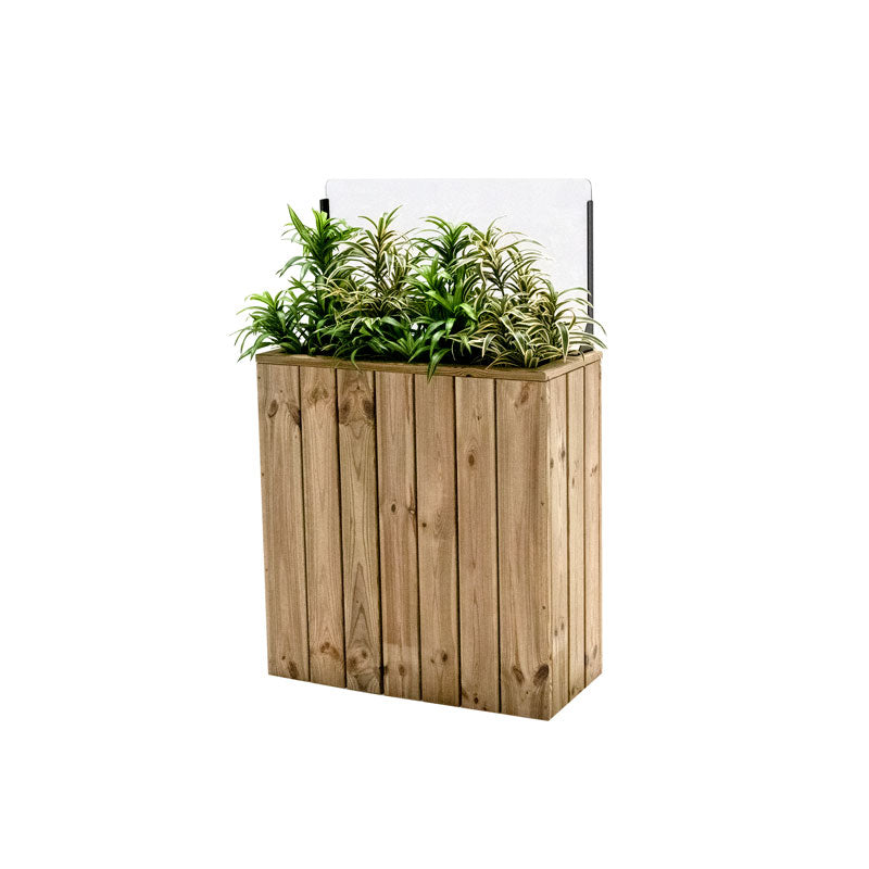Jardinera Alta De Madera Autoportante Con Cortavientos 40 Cm 75 X 34,5 X 80 Cm Hortalia_0