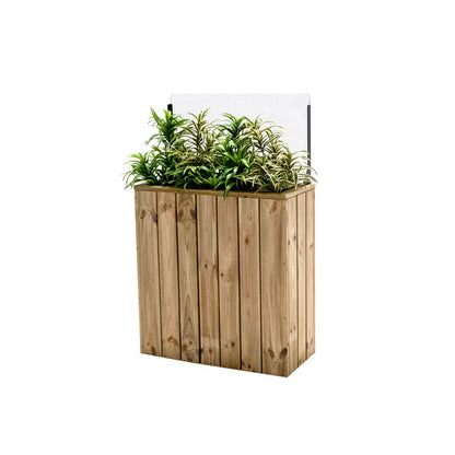 Jardinera Alta De Madera Autoportante Con Cortavientos 40 Cm 75 X 34,5 X 80 Cm Hortalia_0