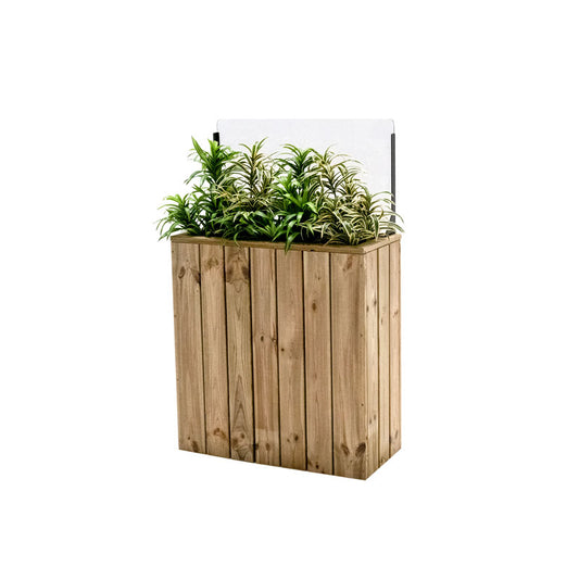 Jardinera Alta De Madera Autoportante Con Cortavientos 40 Cm 75 X 34,5 X 80 Cm Hortalia_0
