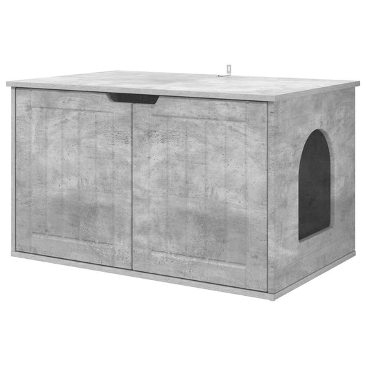 Casa Para Gatos Concreto 85 X 55 X 50,5 Cm Madera De Ingeniería_0