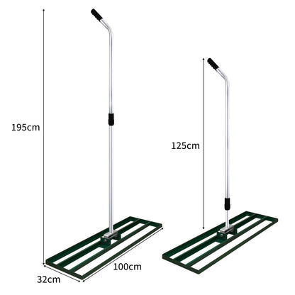 T-mech Rastrillo De Nivelación De Césped De Jardín De 100cm - Verde_4