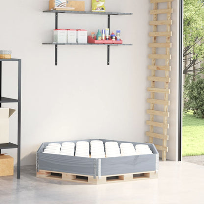 Arriate Elevado Hexagonal Madera Maciza De Pino Gris 160x160 Cm_1