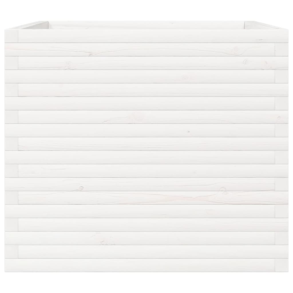 Jardinera Madera Maciza De Pino Blanco 80x80x68,5 Cm_5