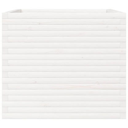 Jardinera Madera Maciza De Pino Blanco 80x80x68,5 Cm_5