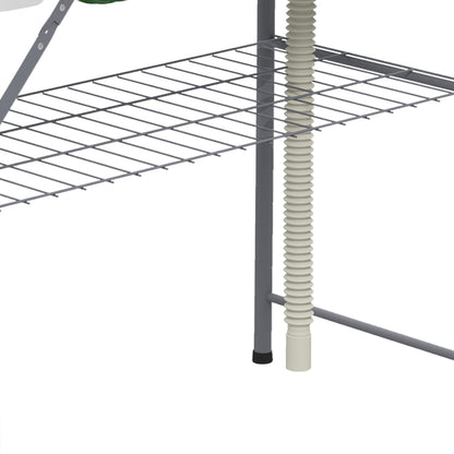 Mesa Plegable Camping Outsunny Hdpe, Metal Blanco 108x58x92 Cm_5