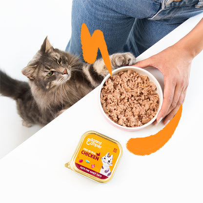 Comida húmeda gatos paté Tarrina Pollo de corral Edgard &amp; Cooper 85 g