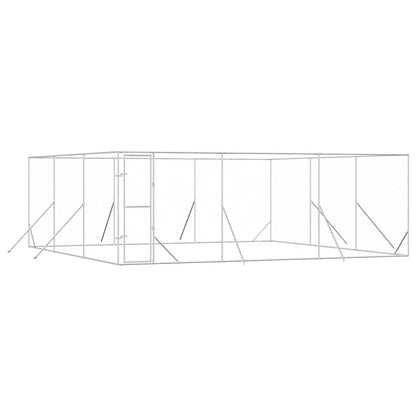 Perrera De Exterior Acero Galvanizado Plateado 6x6x2 M_0