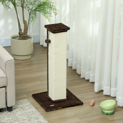 Pawhut Poste Rascador Para Gatos Altura 81 Cm Con Poste De Yute Y Bola Colgante_3