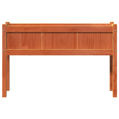 Jardineras Con Patas 2 Uds Madera Maciza De Pino Marrón Cera_5