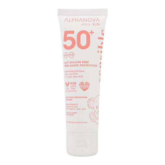 Loción solar daily sun baby sun FPS50+ Sensitive Alphanova 50ml