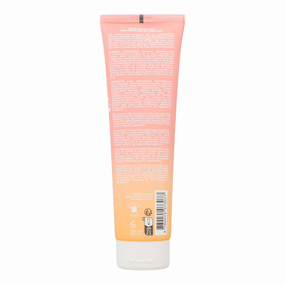 Leche solar invisible FPS30 Alphanova 150ml
