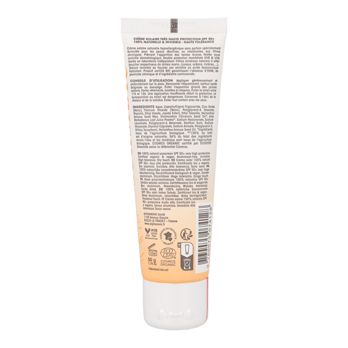 Crema solar FPS50+ sensible bio Alphanova 50 ml