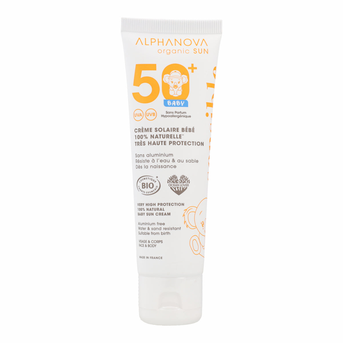 Crema solar bebé bio FPS 50+ Alphanova 50 ml