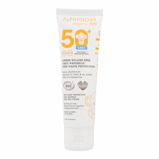Crema solar bebé bio FPS 50+ Alphanova 50 ml