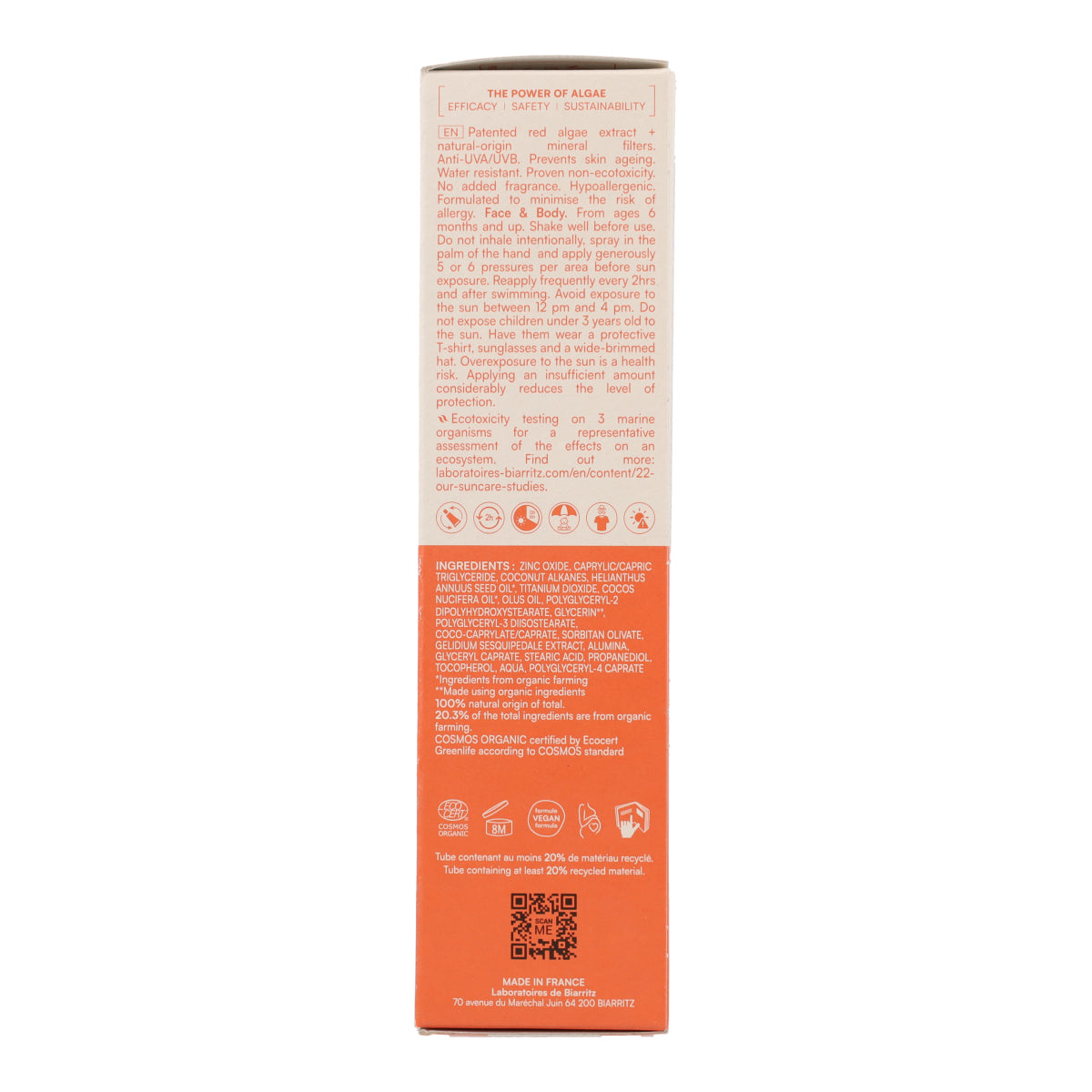 Protector Solar en Spray Cara & Cuerpo SPF 50 Alga Maris 100 ml