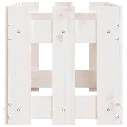 Arriate Elevado Jardín Con Valla Madera Pino Blanco 100x30x30cm_5
