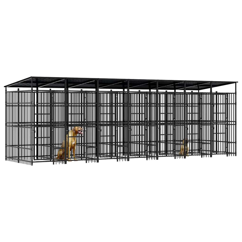Perrera De Exterior Con Techo De Acero 12,9 M²_3